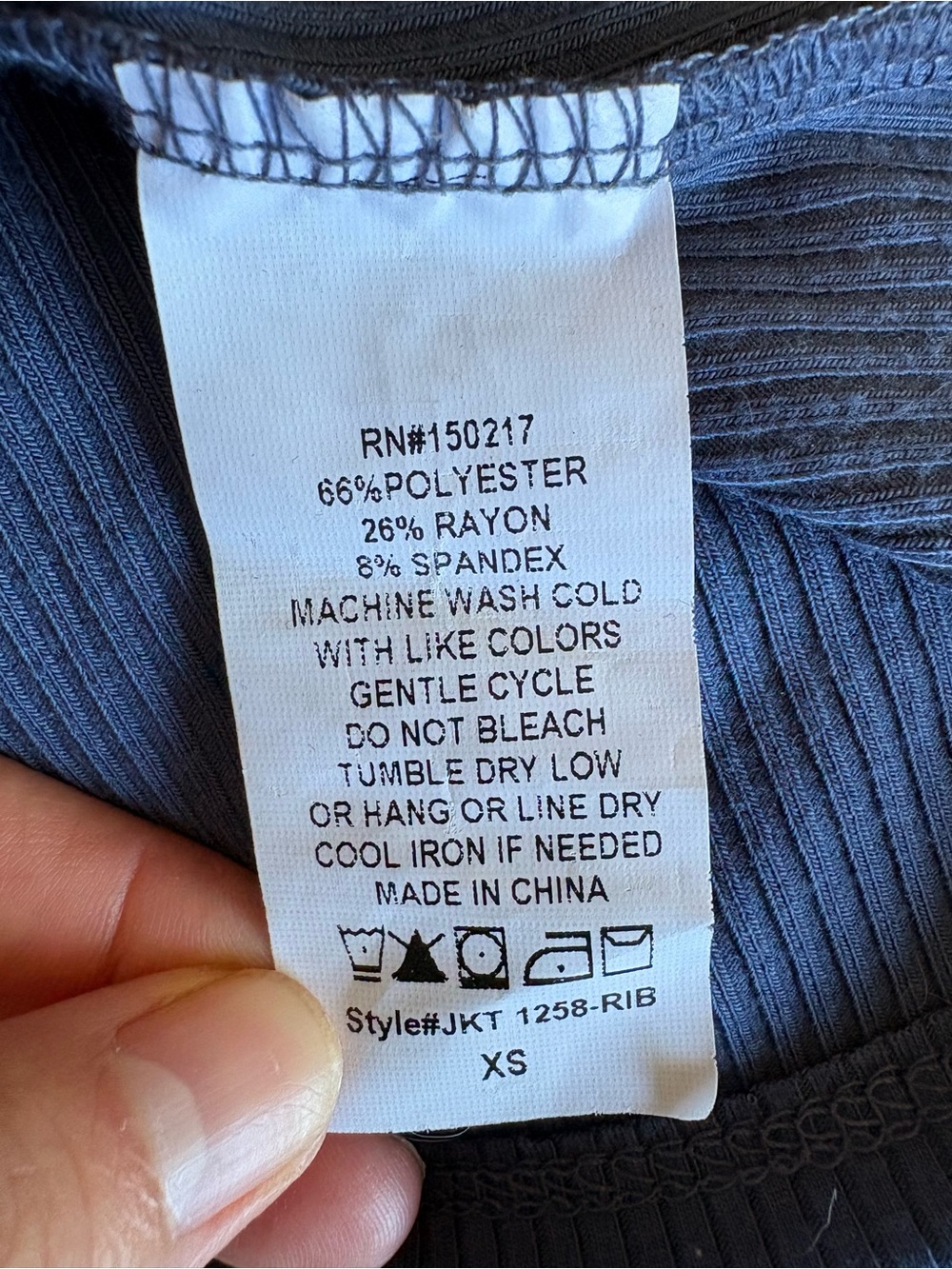 Vibe Lace-Trim Ribbed Cami Blue - Picture 4 of 4